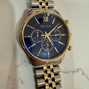 Bulova Two-Tone Blue Dial Watch
